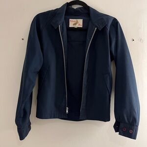 Vintage Women’s Navy Blue Zip-Up Jacket
